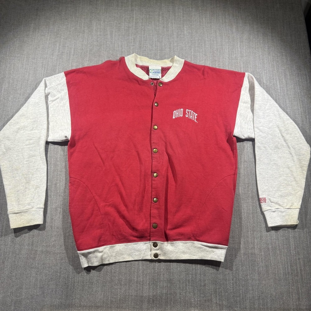 Vintage Ohio State Buckeyes Jacket Mens Large Varsity Bomber Discus Athletic